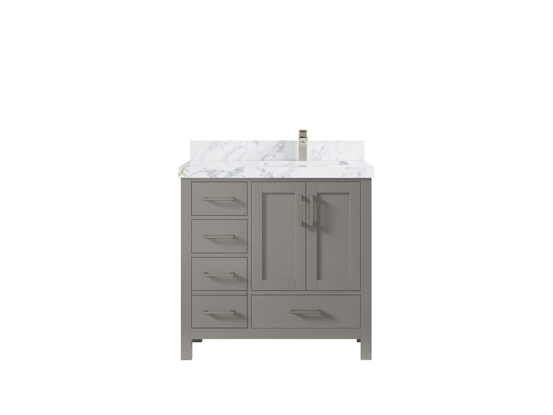 Malibu 36 in. W x 22 in. D Right Offset Sink Bathroom Vanity