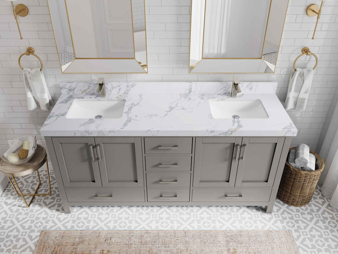 Malibu 72 in. W x 22 in. D Double Sink Bathroom Vanity