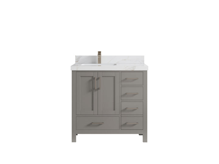 Malibu 36 in. W x 22 in. D Left Offset Sink Bathroom Vanity - photo 23
