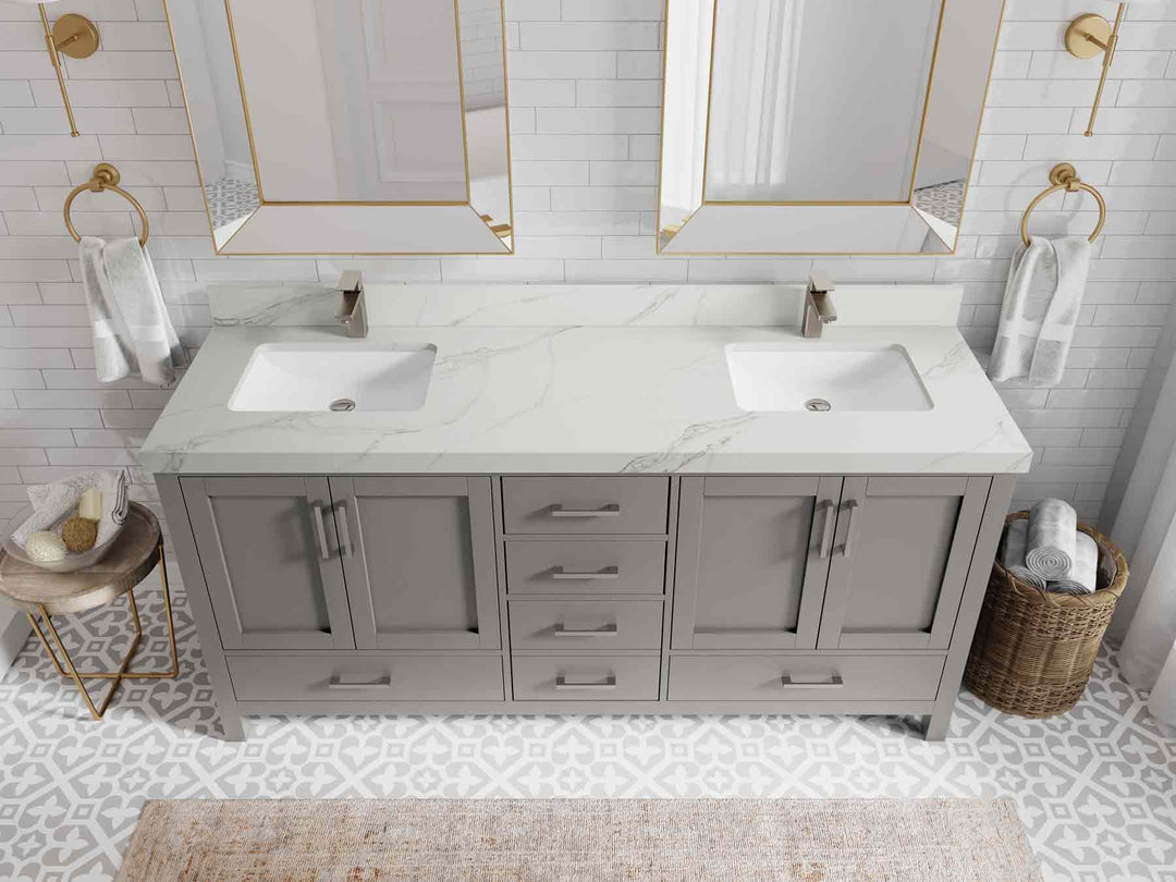 Malibu 72 in. W x 22 in. D Double Sink Bathroom Vanity