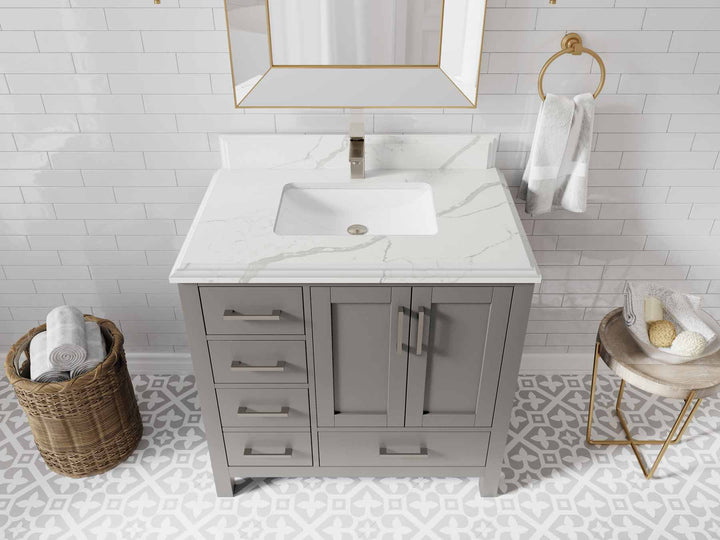 Malibu 36 in. W x 22 in. D Bathroom Vanity Center Sink 2 - photo 24