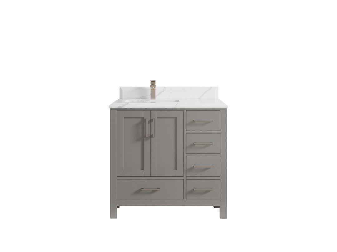Malibu 36 in. W x 22 in. D Left Offset Sink Bathroom Vanity