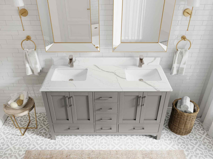 Malibu 60 in. W x 22 in. D Double Sink Bathroom Vanity - photo 24