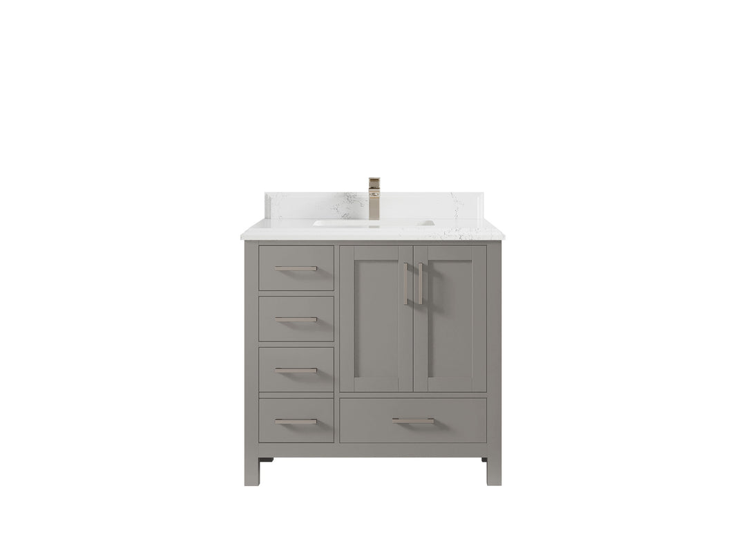 Malibu 36 in. W x 22 in. D Bathroom Vanity Center Sink 2