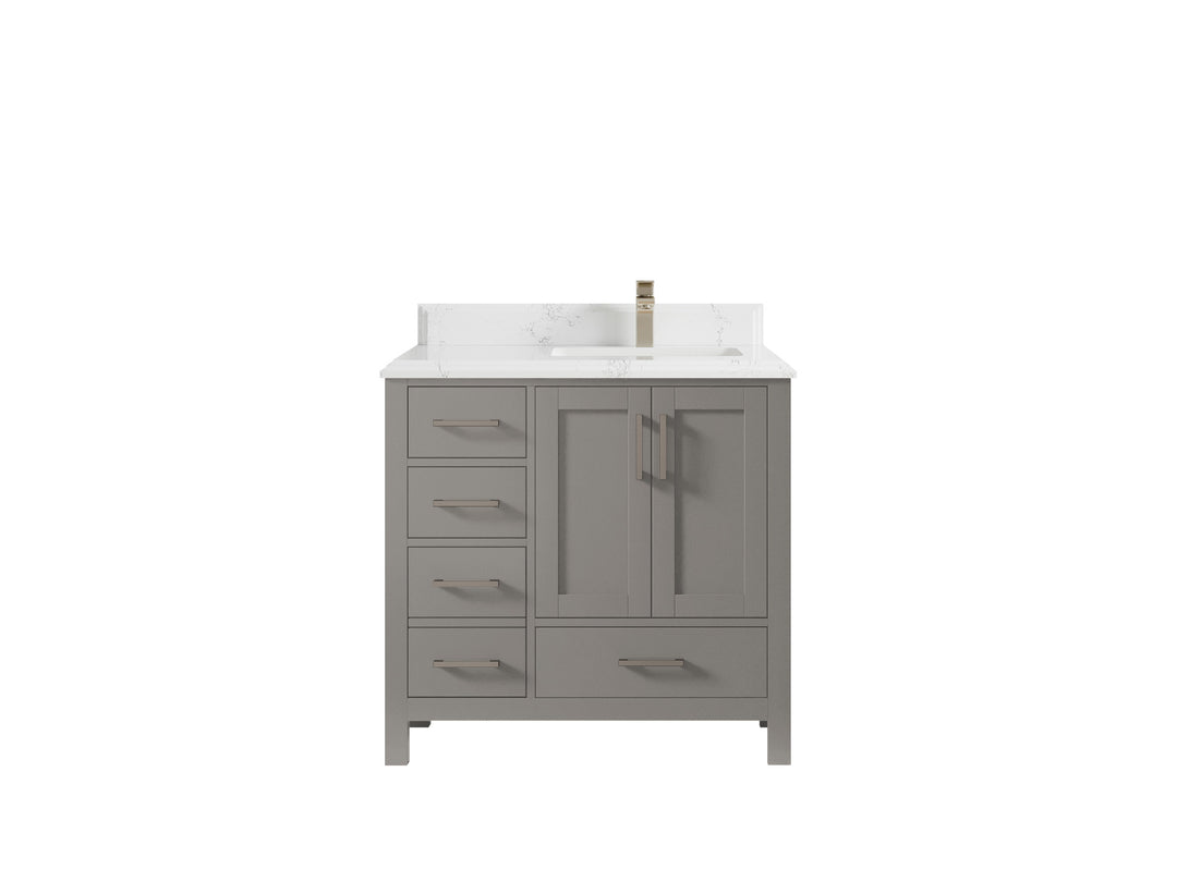 Malibu 36 in. W x 22 in. D Right Offset Sink Bathroom Vanity