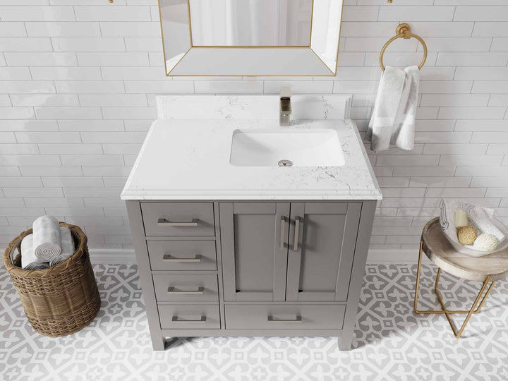 Malibu 36 in. W x 22 in. D Right Offset Sink Bathroom Vanity - photo 26