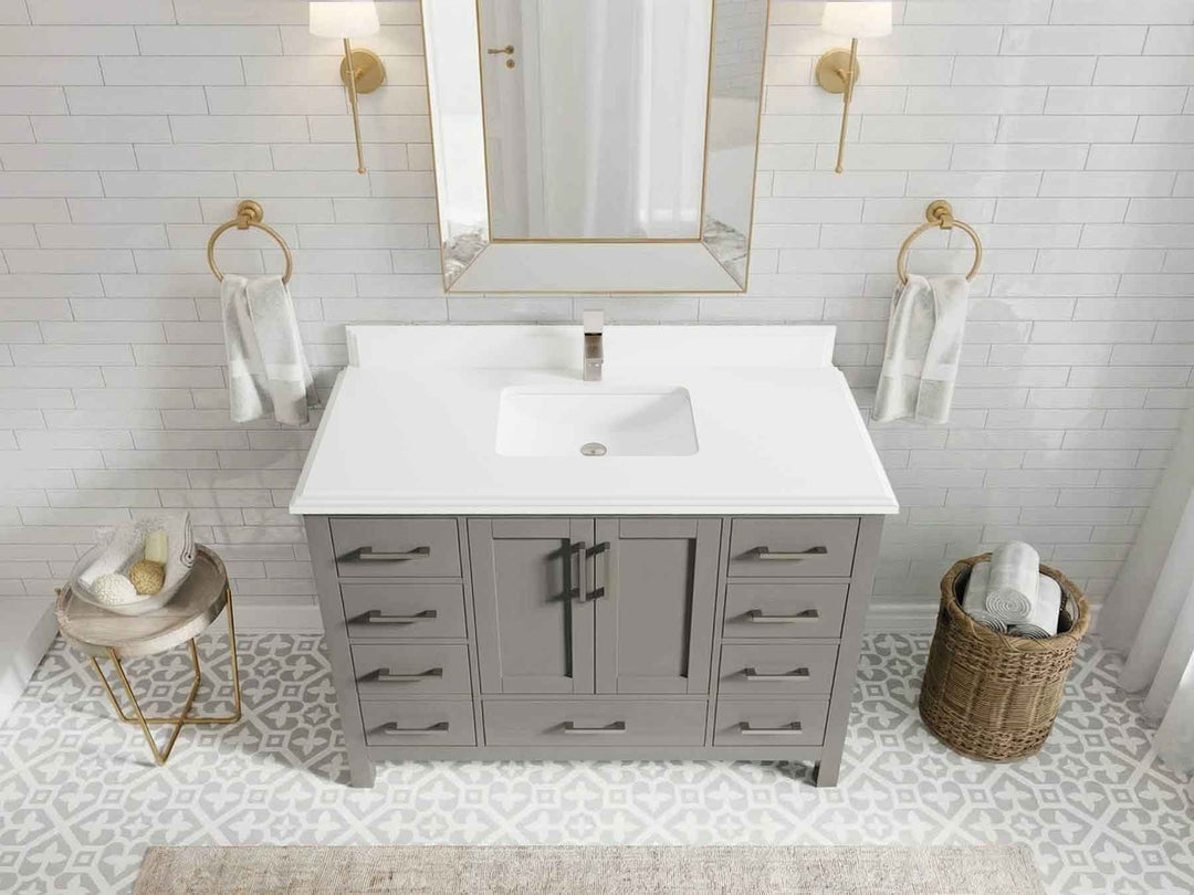Malibu 48 in. W x 22 in. D Single Sink Bathroom Vanity | 
              
                Elephant Skin Gray
                
                  
             - MLB-CAB-GRY-47S - photo №32