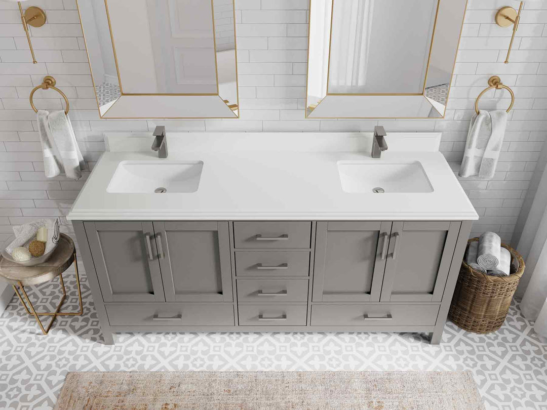 Malibu 72 in. W x 22 in. D Double Sink Bathroom Vanity