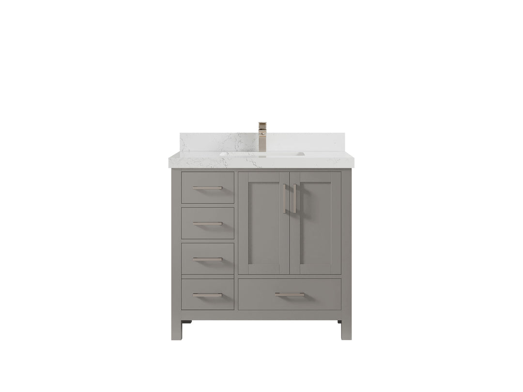 Malibu 36 in. W x 22 in. D Bathroom Vanity Center Sink 2