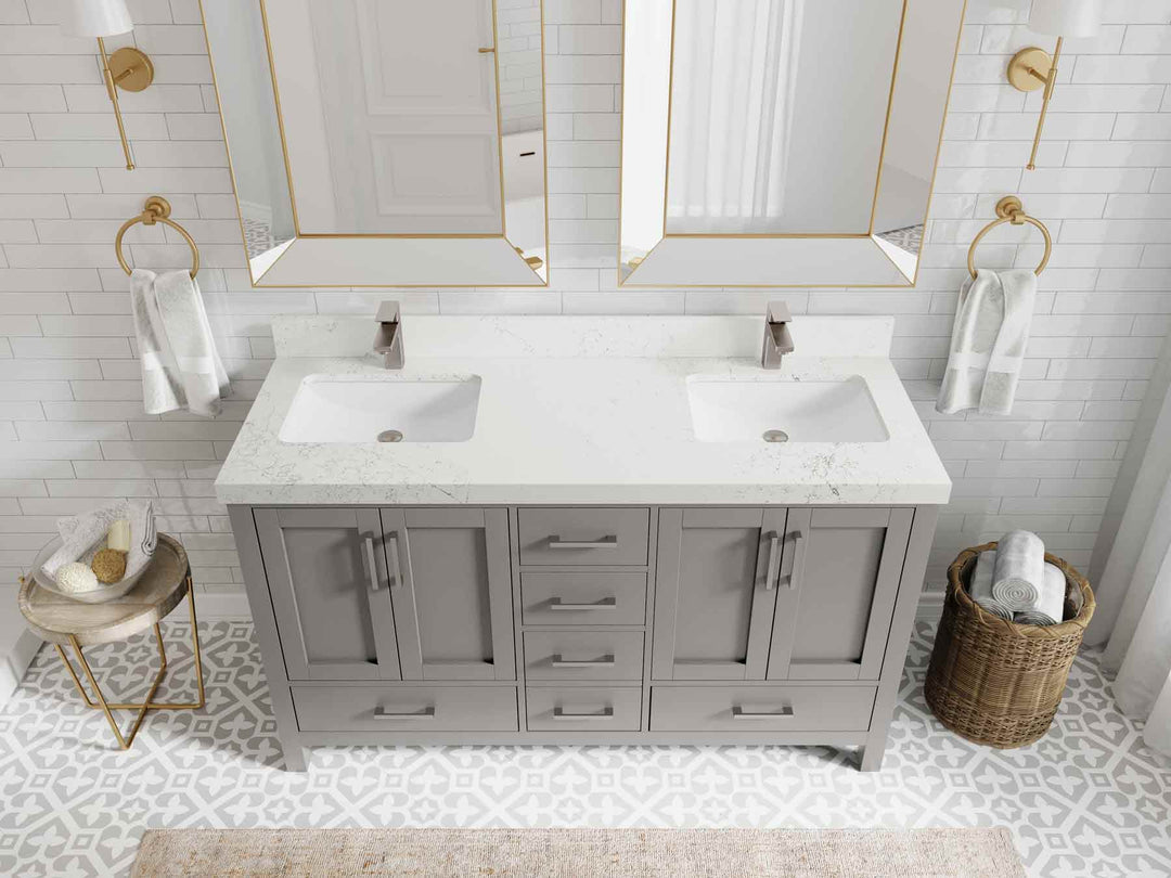 Malibu 60 in. W x 22 in. D Double Sink Bathroom Vanity