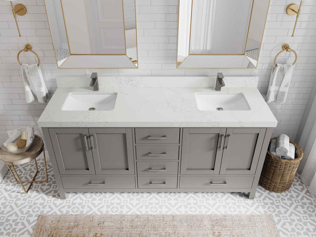 Malibu 72 in. W x 22 in. D Double Sink Bathroom Vanity