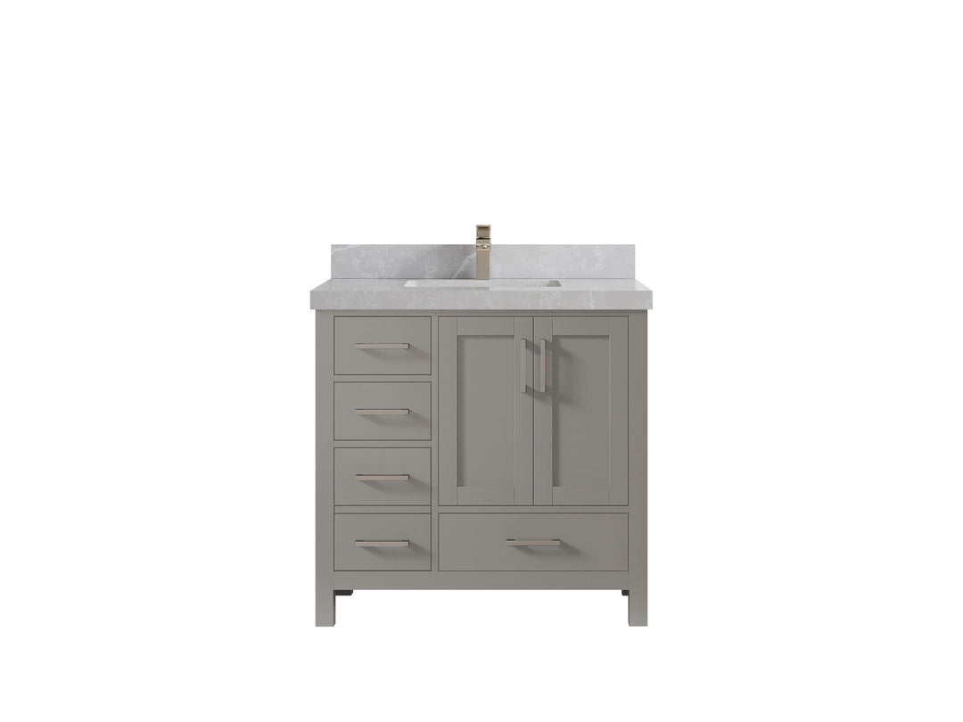 Malibu 36 in. W x 22 in. D Bathroom Vanity Center Sink 2