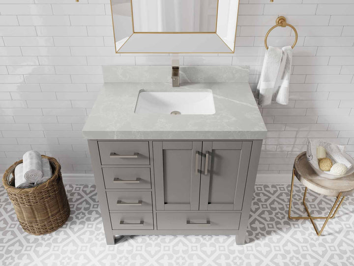 Malibu 36 in. W x 22 in. D Bathroom Vanity Center Sink 2 - photo 32