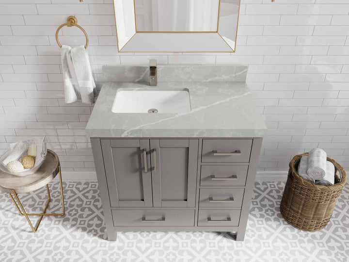Malibu 36 in. W x 22 in. D Left Offset Sink Bathroom Vanity - photo 32