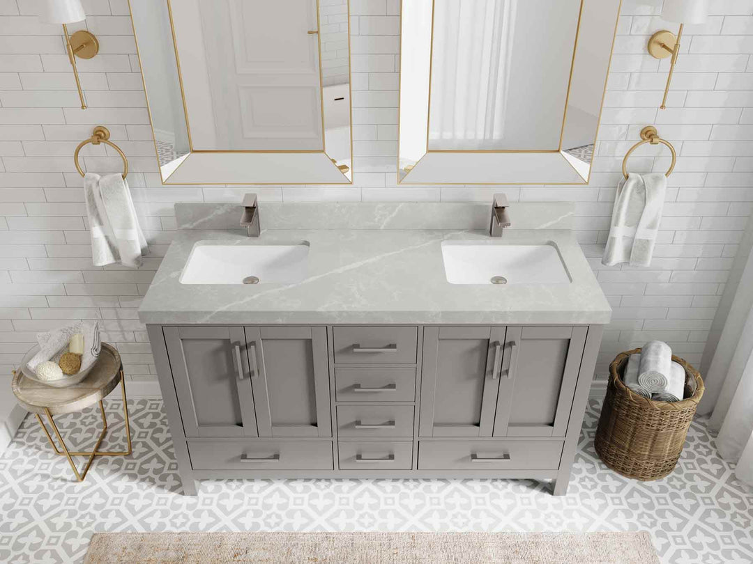 Malibu 60 in. W x 22 in. D Double Sink Bathroom Vanity