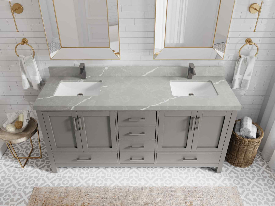 Malibu 72 in. W x 22 in. D Double Sink Bathroom Vanity