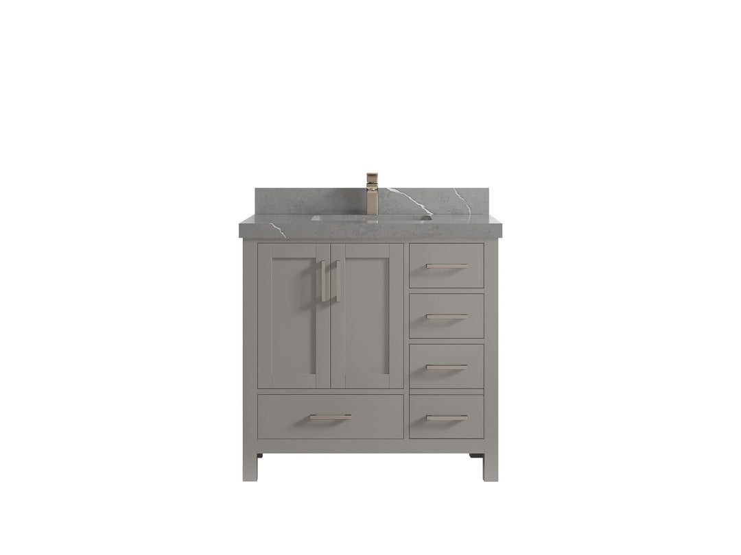Malibu 36 in. W x 22 in. D Bathroom Vanity Center Sink