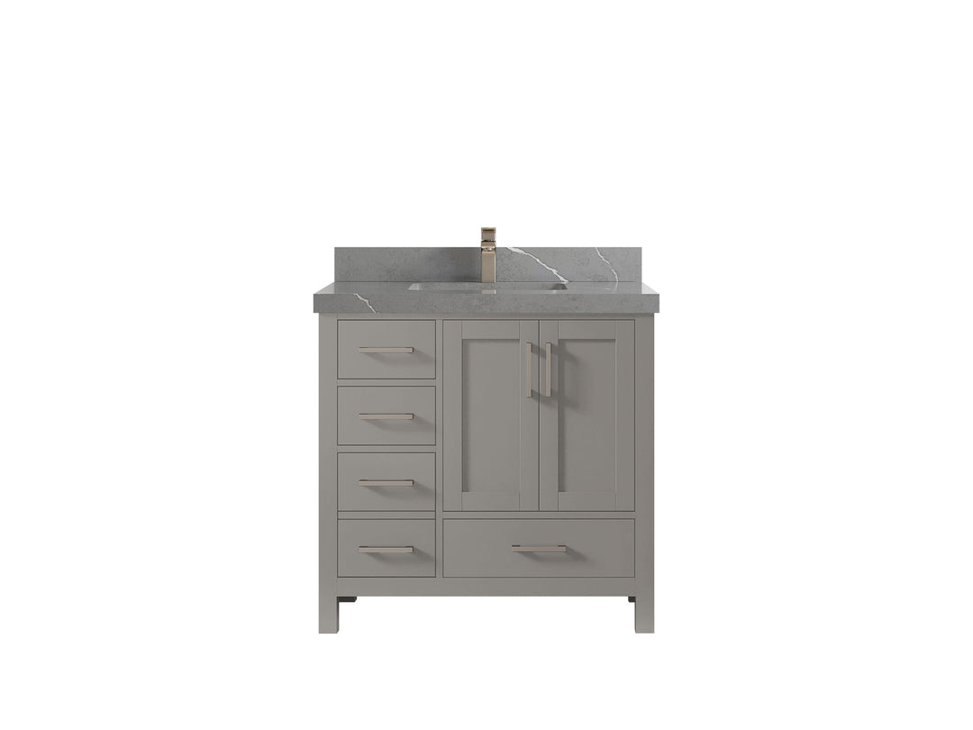Malibu 36 in. W x 22 in. D Bathroom Vanity Center Sink 2