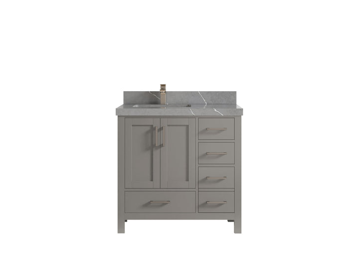 Malibu 36 in. W x 22 in. D Left Offset Sink Bathroom Vanity - photo 35