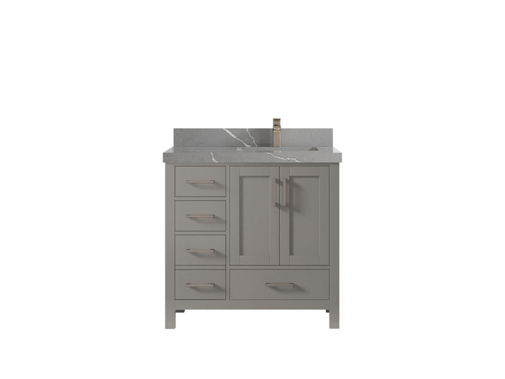 Malibu 36 in. W x 22 in. D Right Offset Sink Bathroom Vanity - photo 35