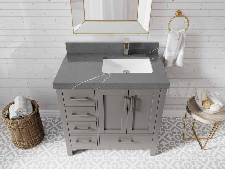 Malibu 36 in. W x 22 in. D Right Offset Sink Bathroom Vanity - photo 34