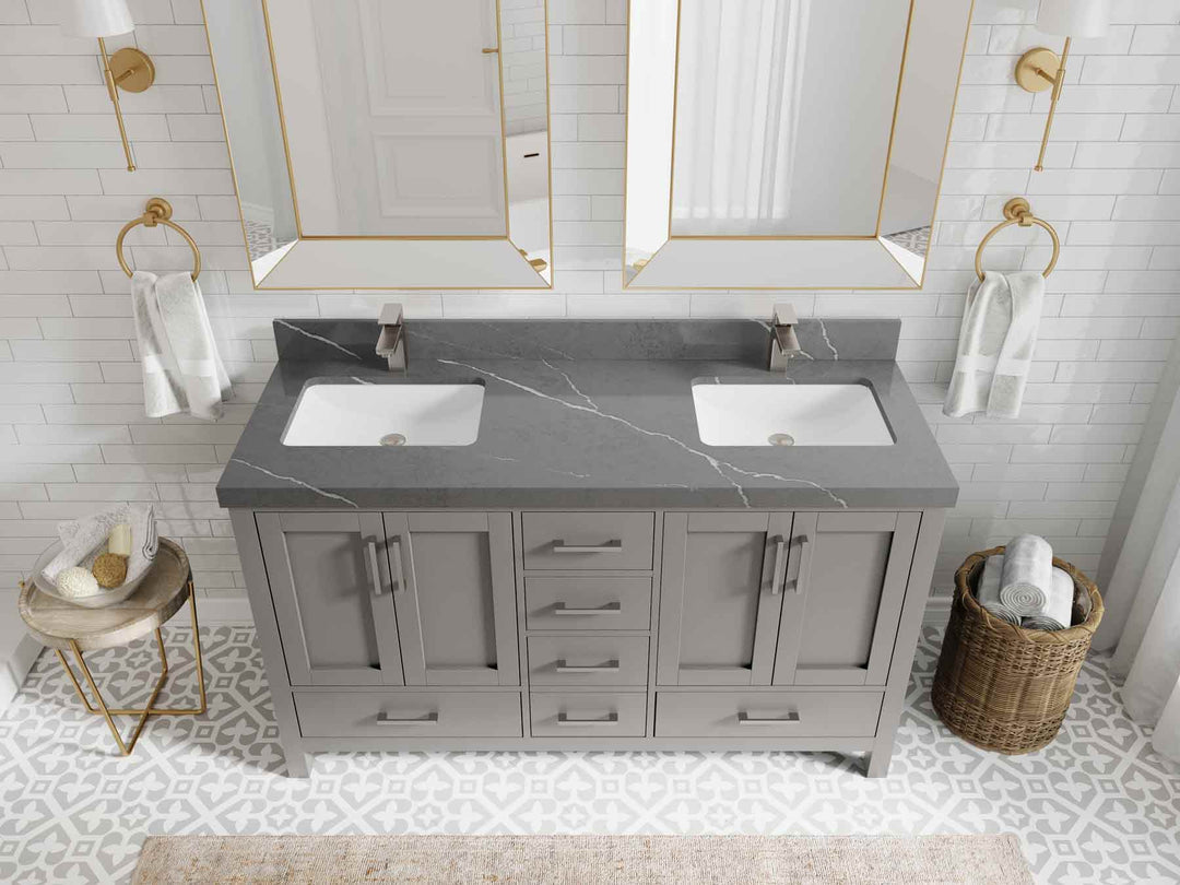 Malibu 60 in. W x 22 in. D Double Sink Bathroom Vanity