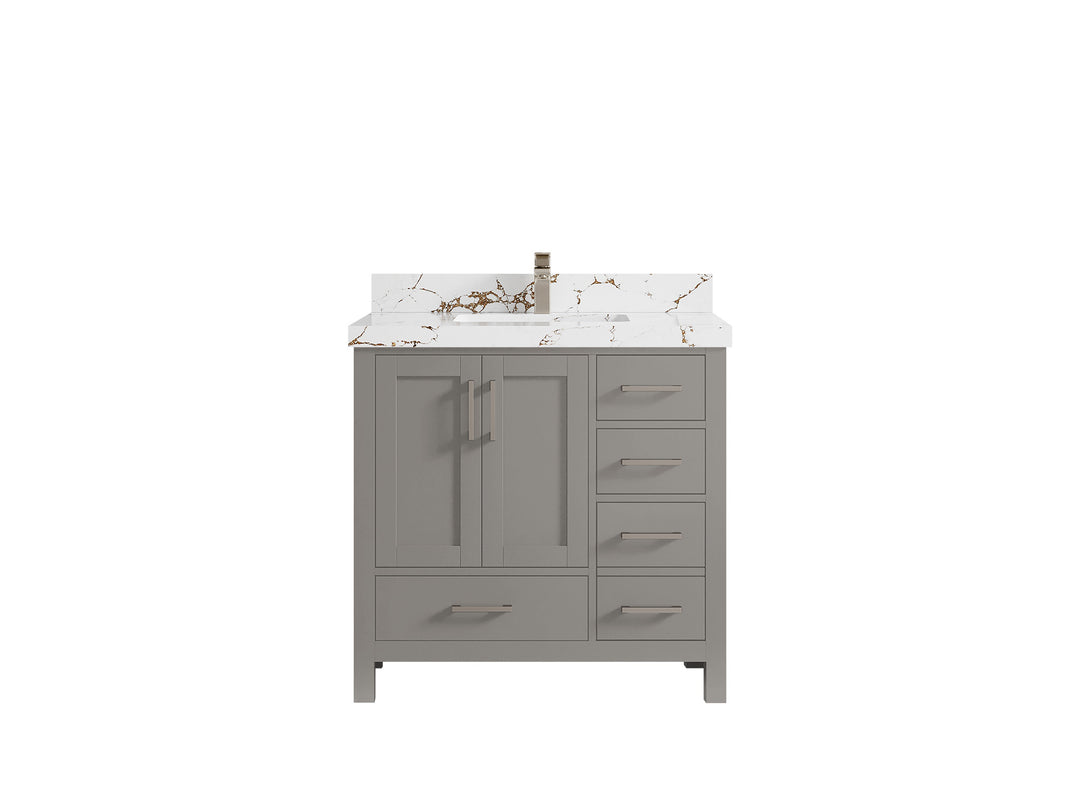 Malibu 36 in. W x 22 in. D Bathroom Vanity Center Sink