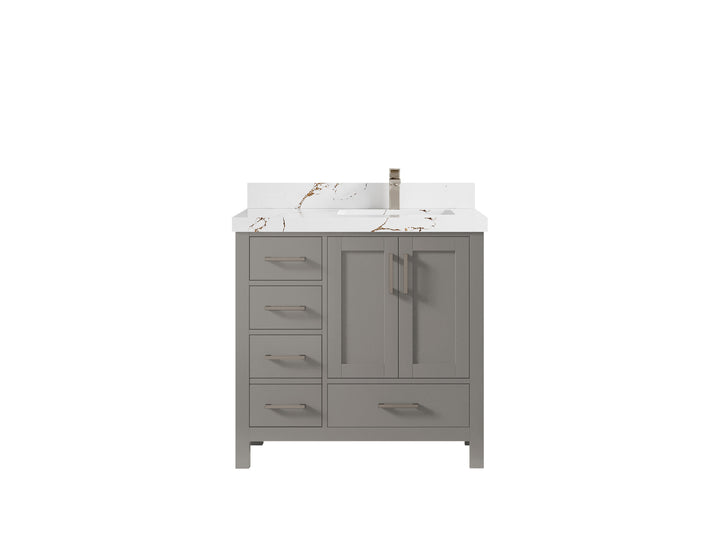 Malibu 36 in. W x 22 in. D Right Offset Sink Bathroom Vanity - photo 37