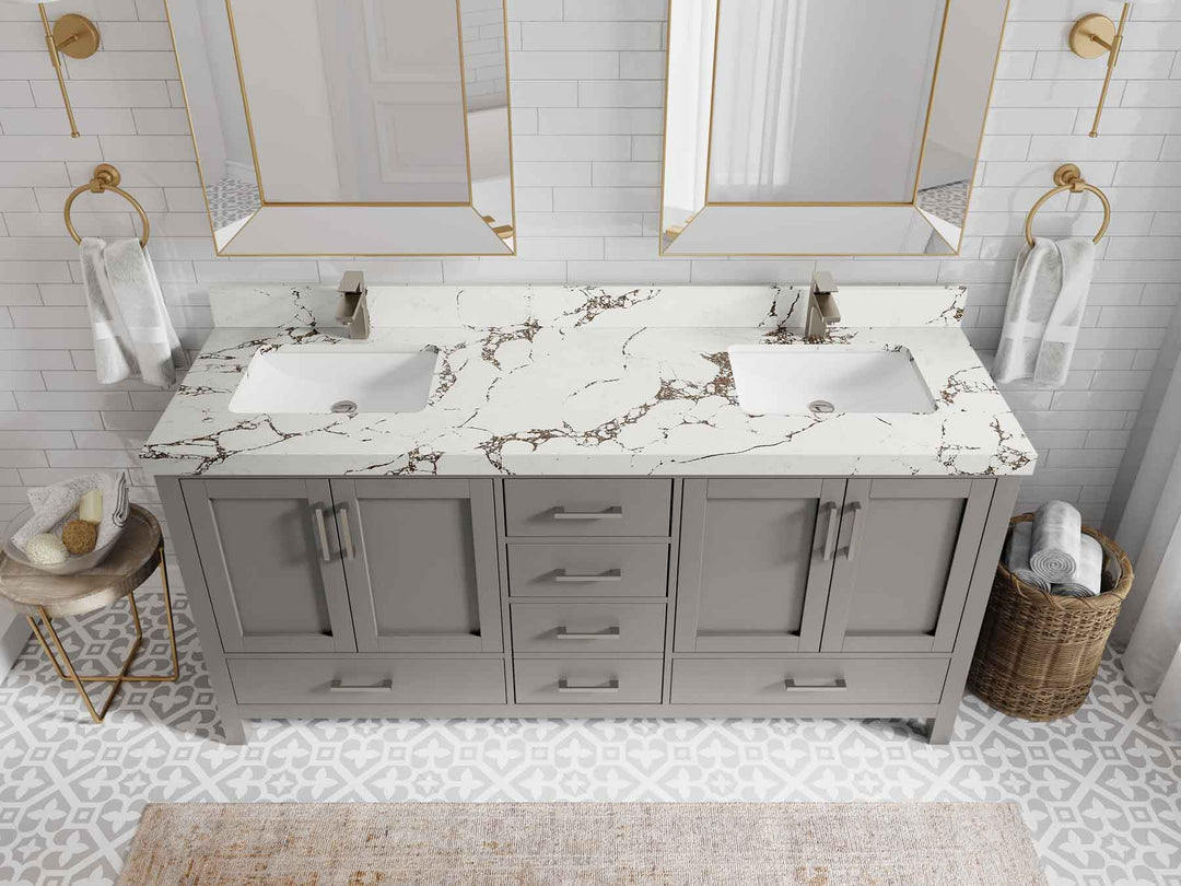 Malibu 72 in. W x 22 in. D Double Sink Bathroom Vanity