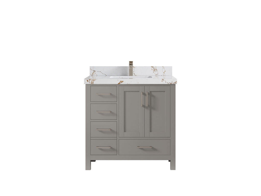 Malibu 36 in. W x 22 in. D Bathroom Vanity Center Sink 2