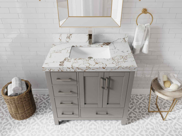 Malibu 36 in. W x 22 in. D Bathroom Vanity Center Sink 2 - photo 38