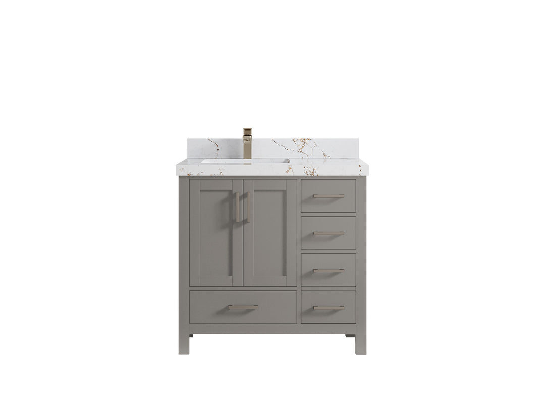 Malibu 36 in. W x 22 in. D Left Offset Sink Bathroom Vanity