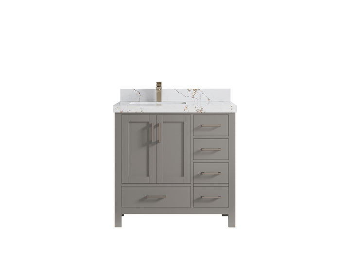 Malibu 36 in. W x 22 in. D Left Offset Sink Bathroom Vanity - photo 39