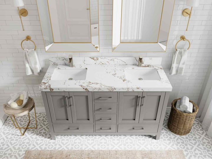 Malibu 60 in. W x 22 in. D Double Sink Bathroom Vanity - photo 36