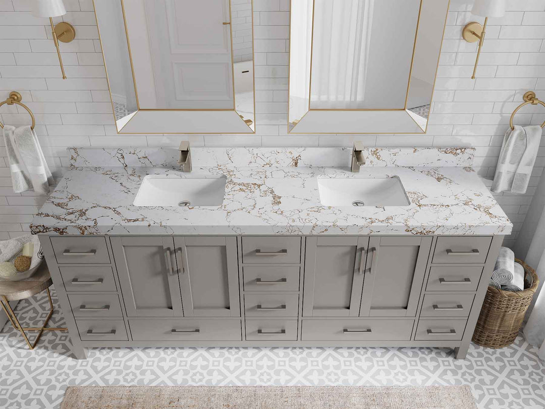 Malibu 84 in. W x 22 in. D Double Sink Bathroom Vanity