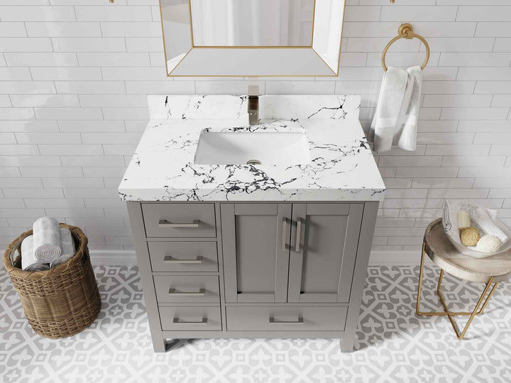 Malibu 36 in. W x 22 in. D Bathroom Vanity Center Sink 2 - photo 40