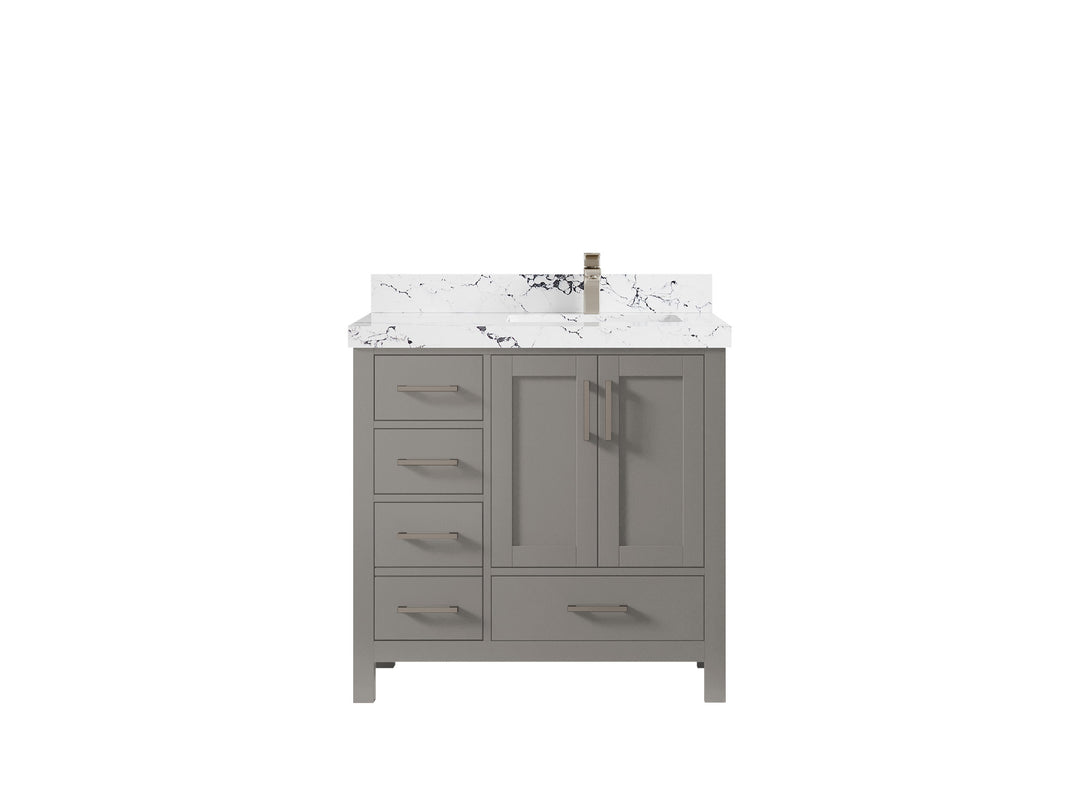 Malibu 36 in. W x 22 in. D Right Offset Sink Bathroom Vanity