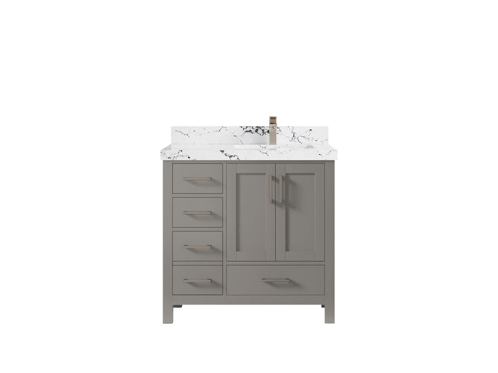 Malibu 36 in. W x 22 in. D Right Offset Sink Bathroom Vanity - photo 41