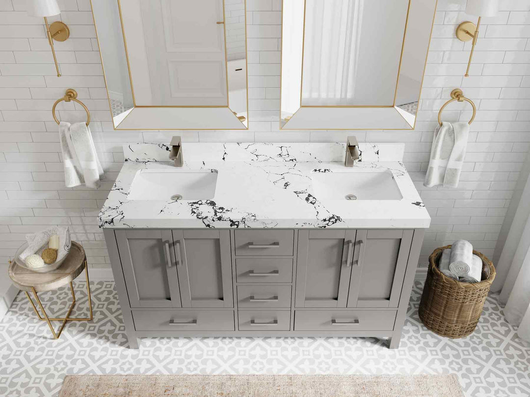 Malibu 60 in. W x 22 in. D Double Sink Bathroom Vanity