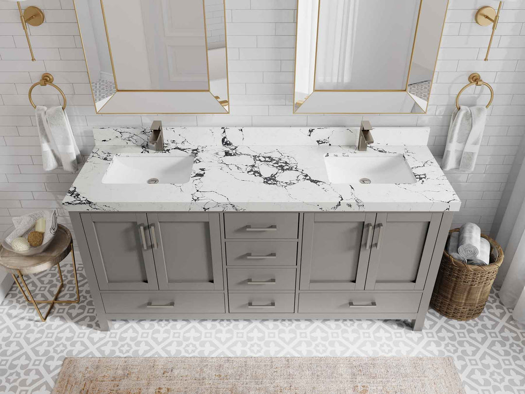 Malibu 72 in. W x 22 in. D Double Sink Bathroom Vanity
