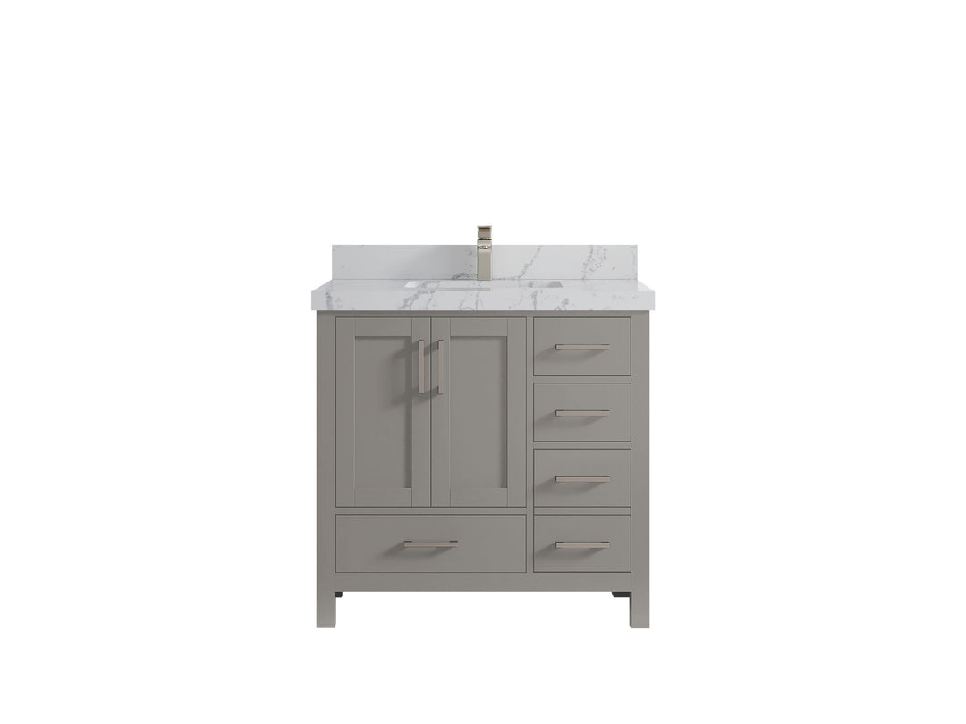 Malibu 36 in. W x 22 in. D Bathroom Vanity Center Sink