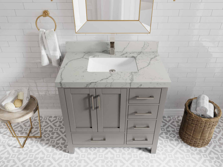 Malibu 36 in. W x 22 in. D Bathroom Vanity Center Sink - photo 42