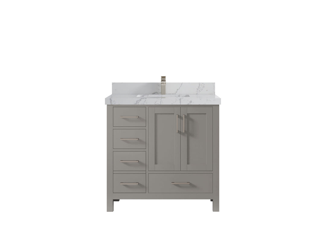 Malibu 36 in. W x 22 in. D Bathroom Vanity Center Sink 2