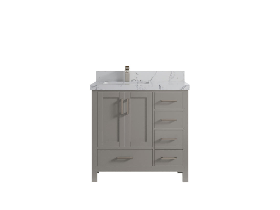 Malibu 36 in. W x 22 in. D Left Offset Sink Bathroom Vanity