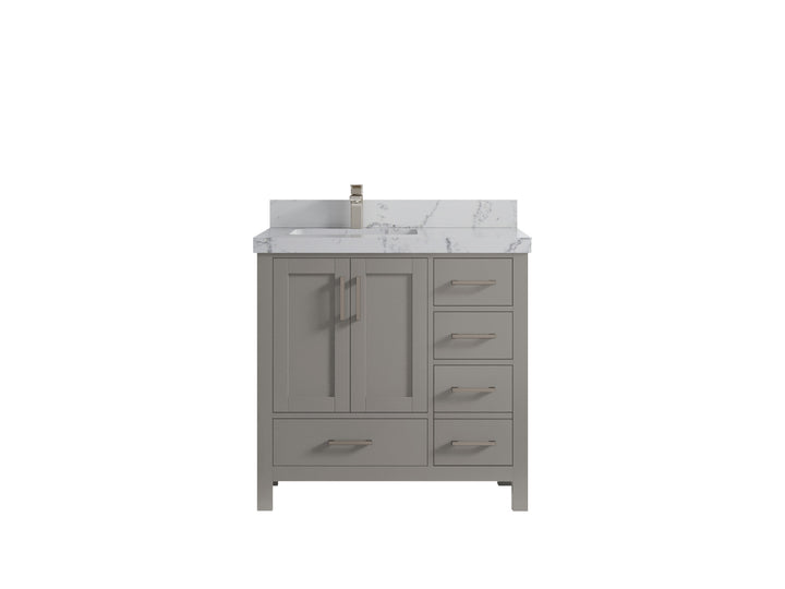 Malibu 36 in. W x 22 in. D Left Offset Sink Bathroom Vanity - photo 43
