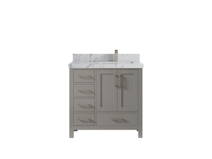 Malibu 36 in. W x 22 in. D Right Offset Sink Bathroom Vanity - photo 43