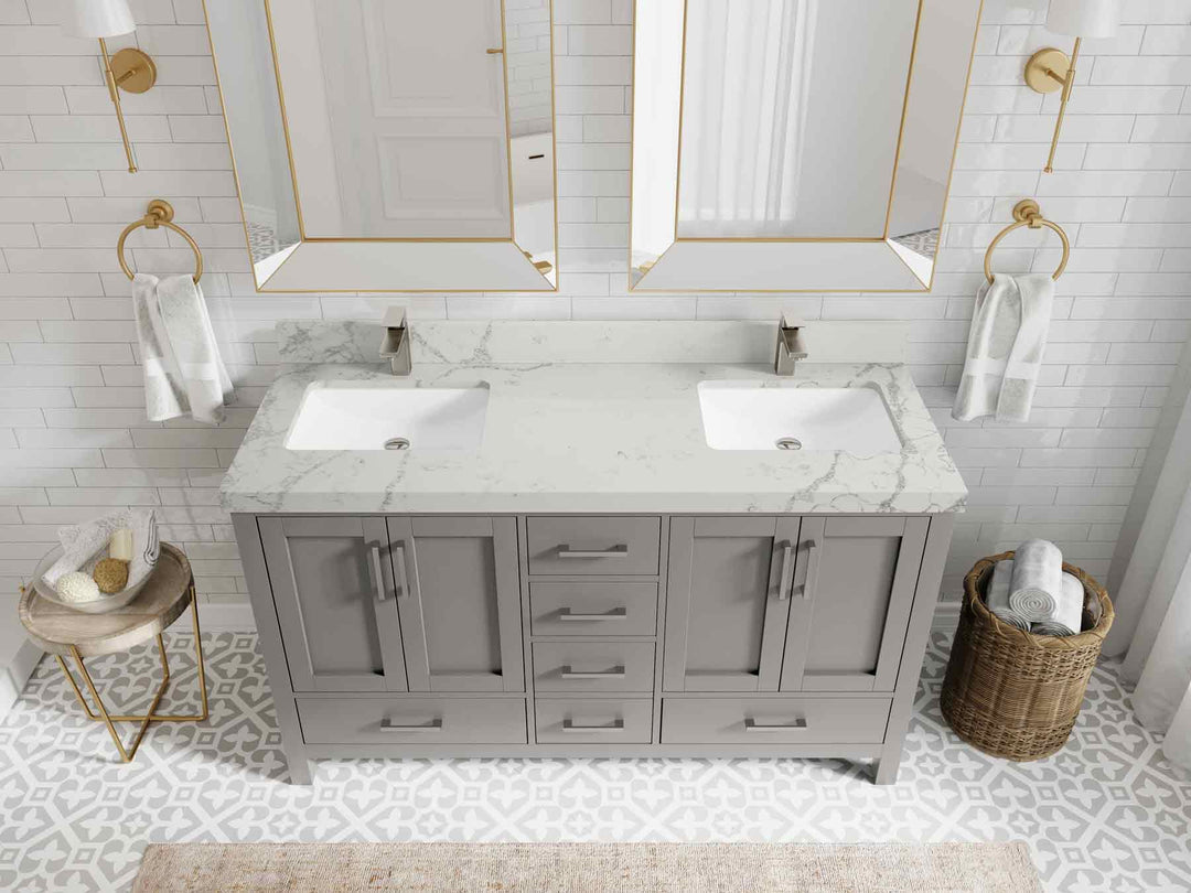 Malibu 60 in. W x 22 in. D Double Sink Bathroom Vanity