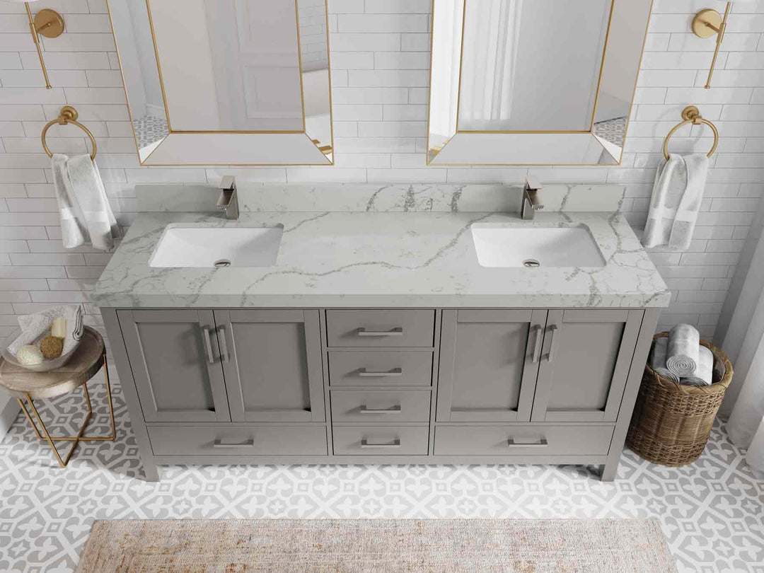Malibu 72 in. W x 22 in. D Double Sink Bathroom Vanity