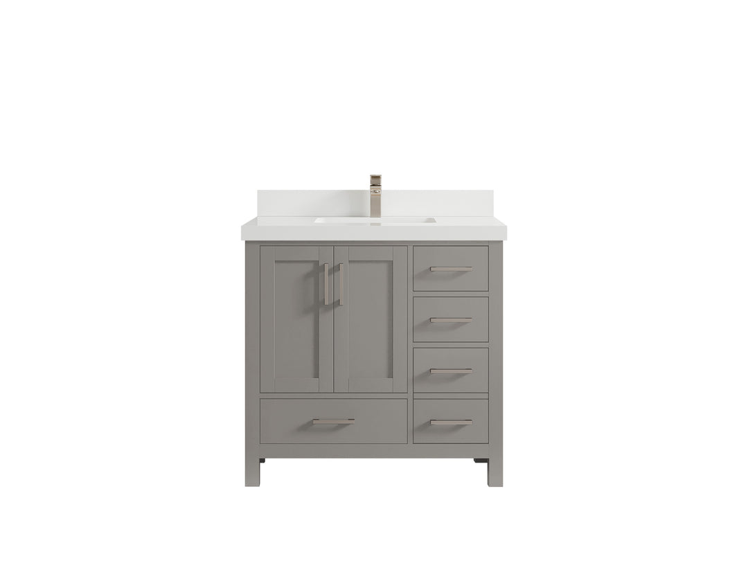 Malibu 36 in. W x 22 in. D Bathroom Vanity Center Sink