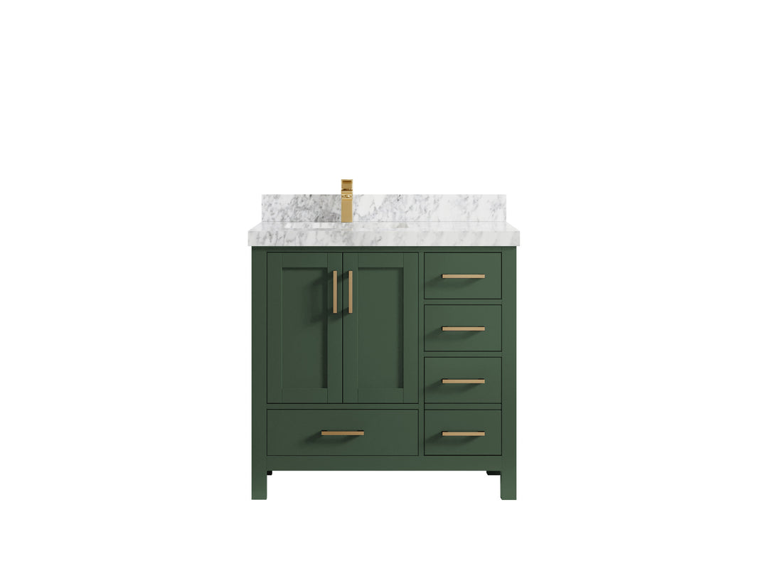 Malibu 36 in. W x 22 in. D Left Offset Sink Bathroom Vanity